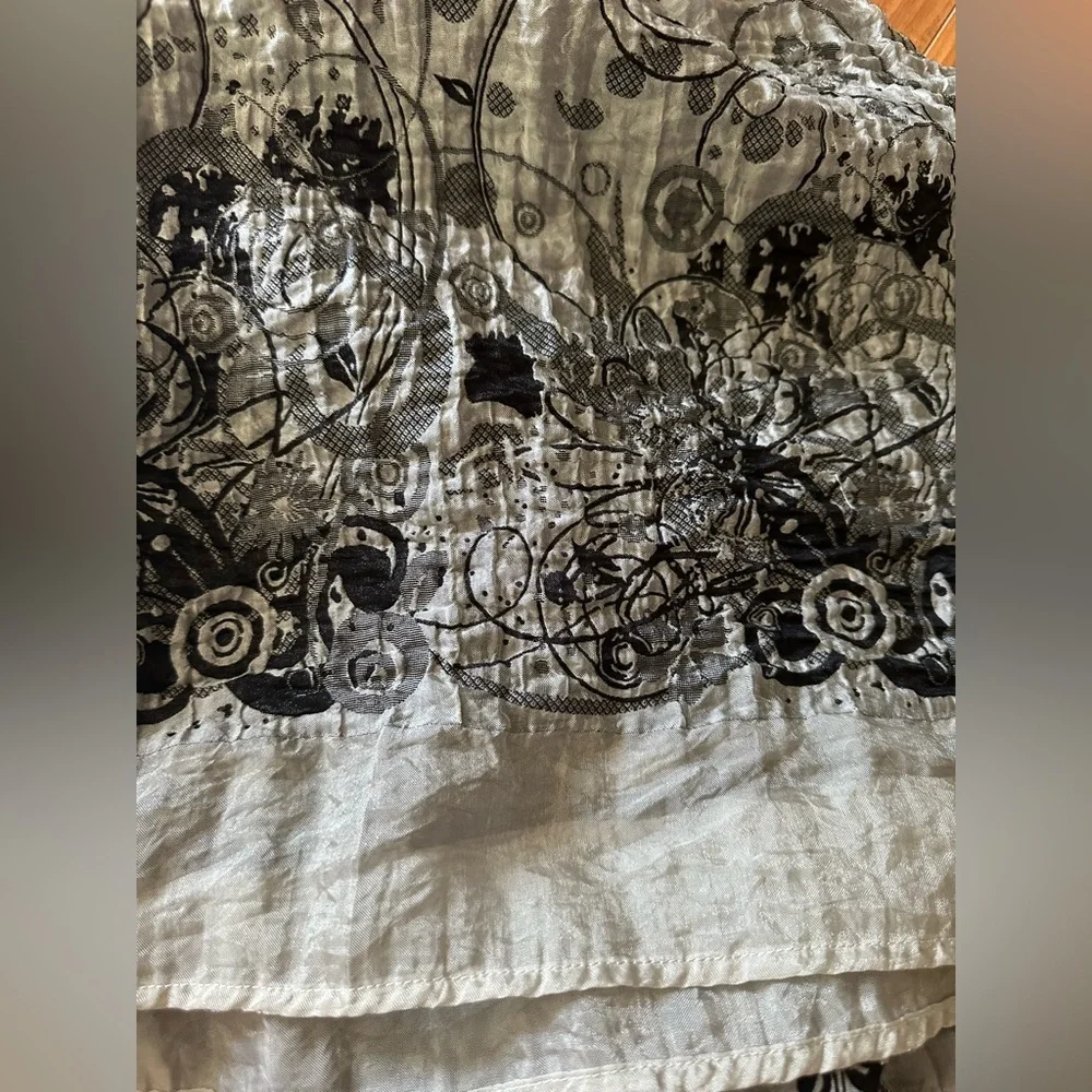 Bohemian Lapis Strapless Midi Dress or Skirt in Floral Gray and Black - Picture 11 of 14